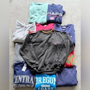 Bugle Boy Black Crewneck Sweater with Orange Trim